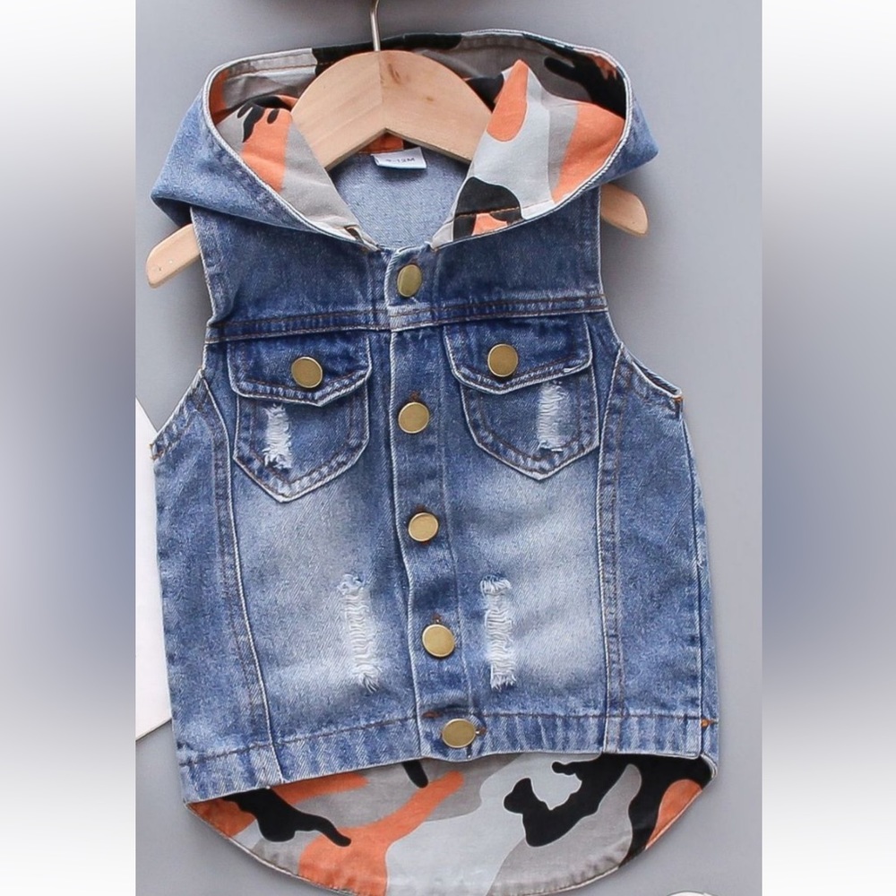 Denim Hoodie Vest